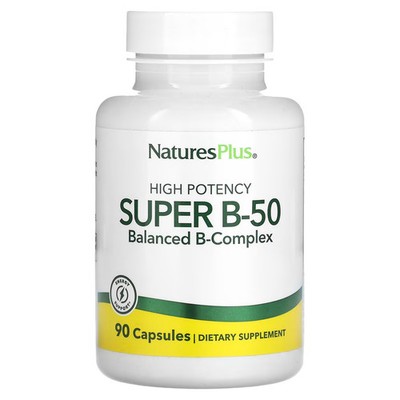 2 X NaturesPlus, High Potency Super B-50, 90 Capsules-Worldwide