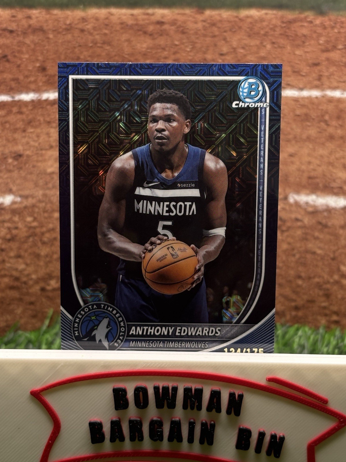 2025-26 Bowman Chrome Navy Mojo Refractor #BCV103 Anthony Edwards 134/175