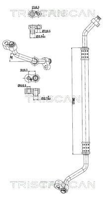 Conduite à haute basse pression climatisation TRISCAN 9010 23003 flexible circuit OE 639