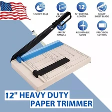 Paper Cutter,Paper Trimmer with Guard,12" Cut Length Guillotine Paper Cutter