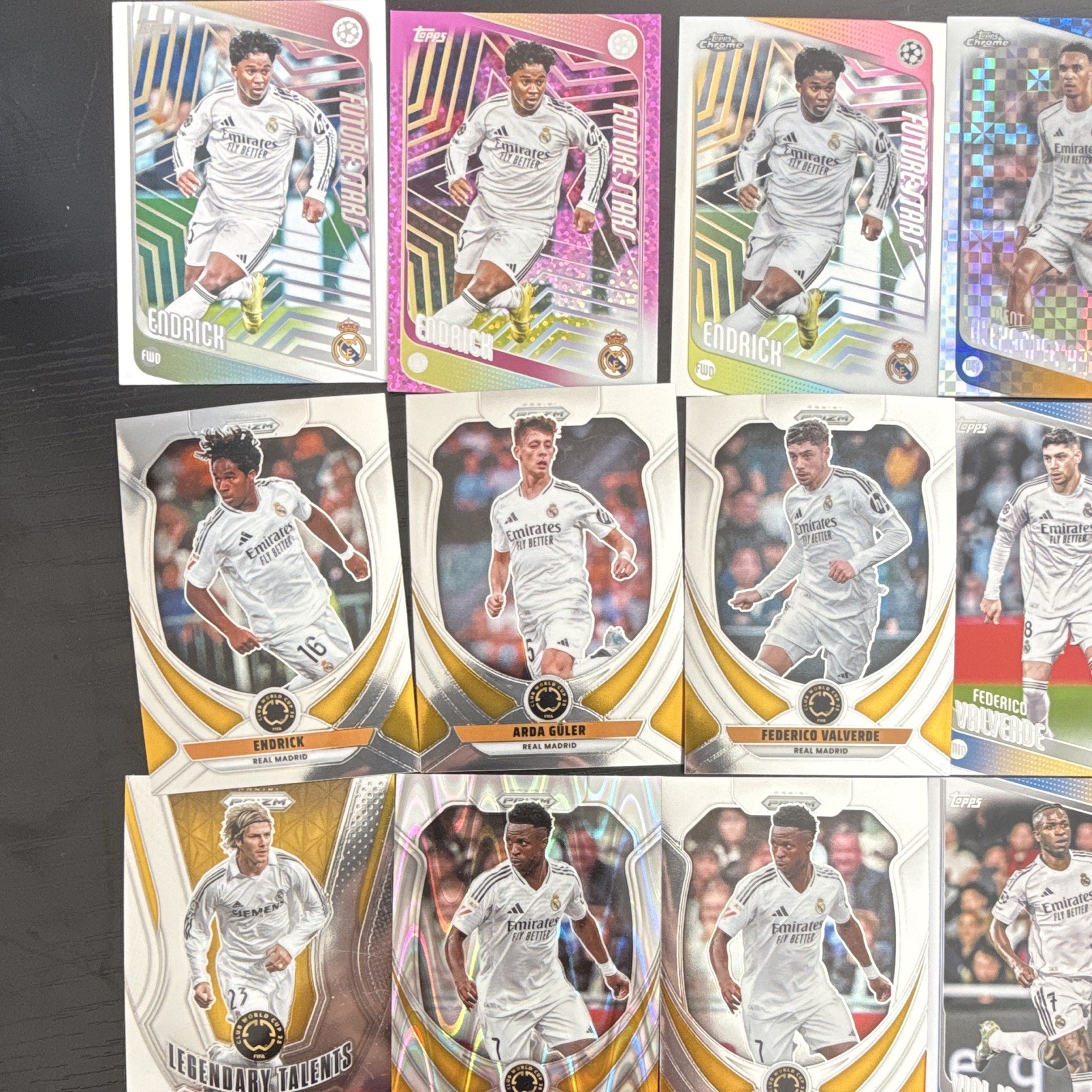 24 Card Lot Real Madrid Topps Chrome Panini Prizm Jude Mbappe Endrick RC view 2