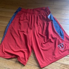 Boys YXL Red Under Armour Shorts With Baseball Down Leg 