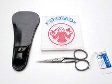 Stickschere DOVO SOLINGEN 4" ROSTFREI Embroidery scissor, mit Lupe in Ledertui!!