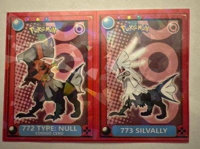 RARE Pokémon Pokédex 3 Sticker #E1/E2 Type: Null/Silvally Cracked Ice Foil - Peru