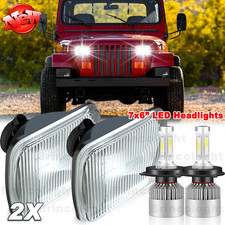 Pair 5x7 7x6 Inch Led Headlights Black High-low Beam For Jeep Cherokee Xj Yj Mj Pair 5x7 7x6 Inch Led Headlights Black High-low Beam For Jeep Cherokee Xj Yj Mj