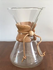 Vintage 9.5” Chemex Pyrex #2,411,340 Glass Carafe Pour Over Drip Coffee Maker