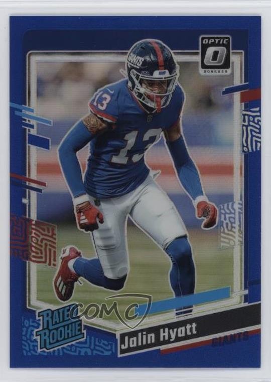 2023 Panini Donruss Optic Rated Rookie Blue Prizm 130/199 Jalin Hyatt #279 0u8a