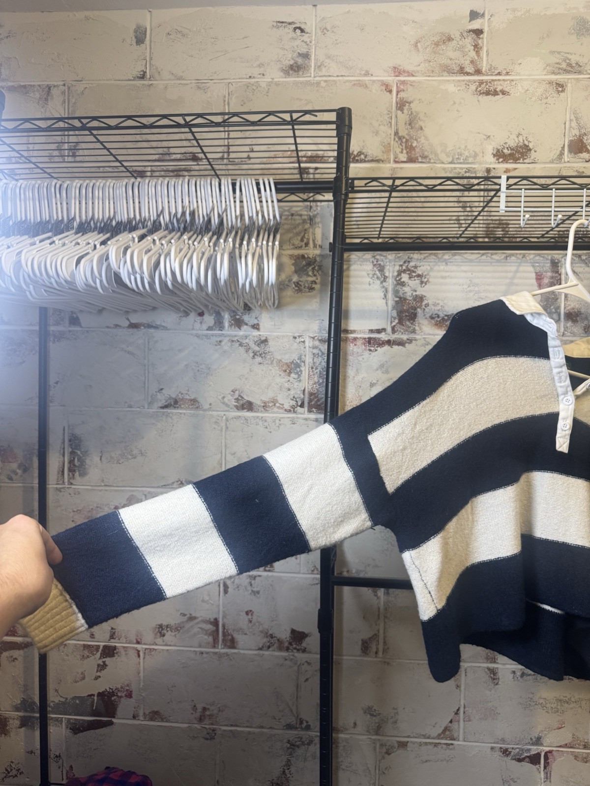 American Eagle Striped Collared Pullover Sweater … - image 3