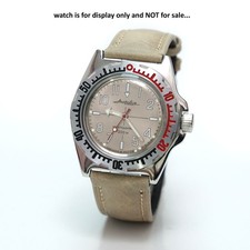 Cinturino orologio pelle italiana avorio 22 mm finitura patina, per orologio Vostok Amphibia