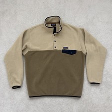 Patagonia Jacket Men's Synchilla Fleece T Snap Pullover Large Beige