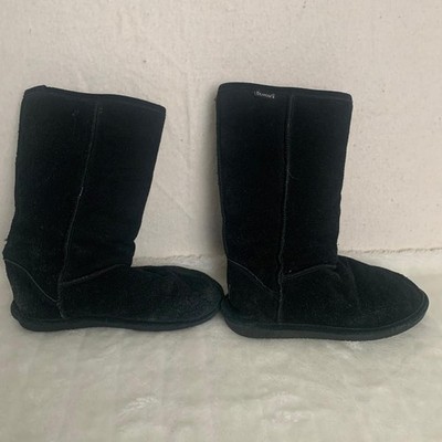 Bearpaw Emma hohe Damenstiefel schwarz Wildleder schwarz Lammfell Größe 6 Winter Schnee