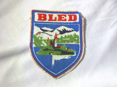 Vintage Bled Slovenia Souvenir Patch   Lake Bled Alps Travel Shield Badge