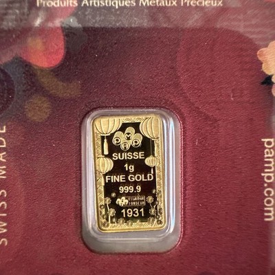 Pamp - GOOD LUCK CAT - 1 Gram 9999 Gold-MINTAGE OF ONLY 3000! 1750
