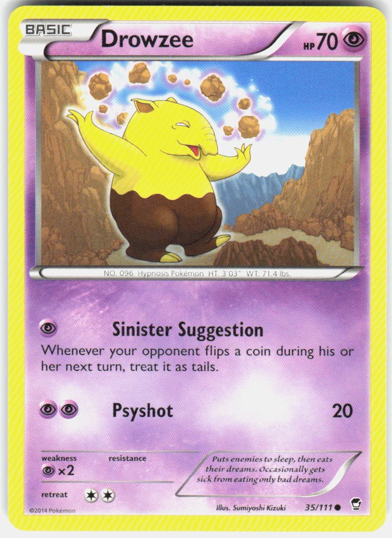 Drowzee 35/111 Common Furious Fists Pokemon Near Mint