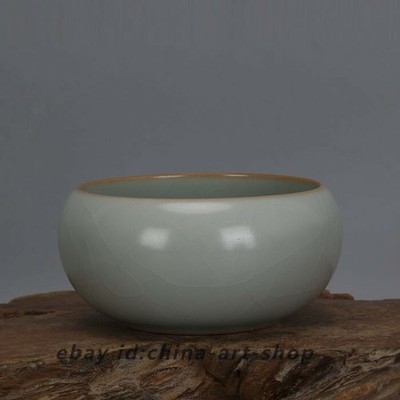 3.4'' Good Chinese Jingdezhen Ruyao Celeste Glaze Porcelain Hacking Arhat Cups 2