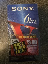 Sony T-120VF 6hrs Premium Grade VHS Blank Tapes 4-Pack New Sealed