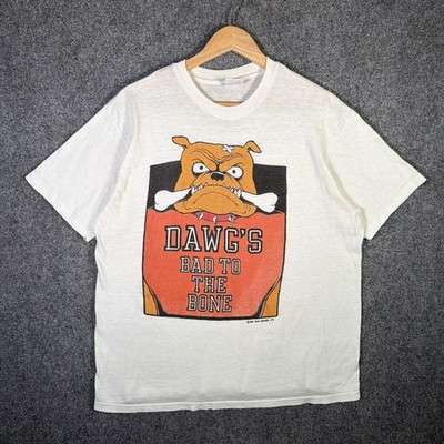 Vintage Georgia Bulldogs Shirt Mens Large White 80s College Rare University Dog
