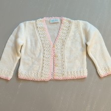 Vintage Baby Cardigan Knit Floral size 3M