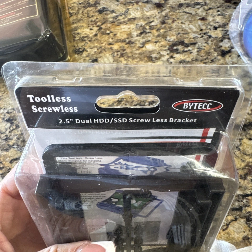 NEW Bytecc 2.5" Dual HDD/SSD Bracket Toolless Screwless BLACK - Image 2 of 4