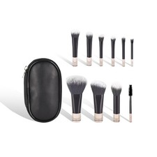 Portable 10Pcs Mini Makeup Brush Set with Travel Pouch, Small Cosmetic Brushes K