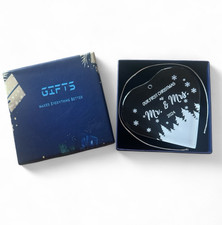 Our First Christmas as Mr.  Mrs. Couple Married 2024 Tree Ornament NEW Glass