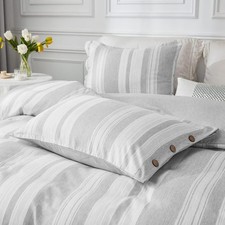 MUKKA Duvet Cover King Size 3 Pieces Duvet Cover Set Striped Grey King Size D...