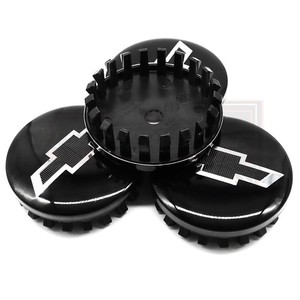 4 Pieces 3.25" Wheel Center Hub Caps Black Bowtie For Suburban Silverado Tahoe
