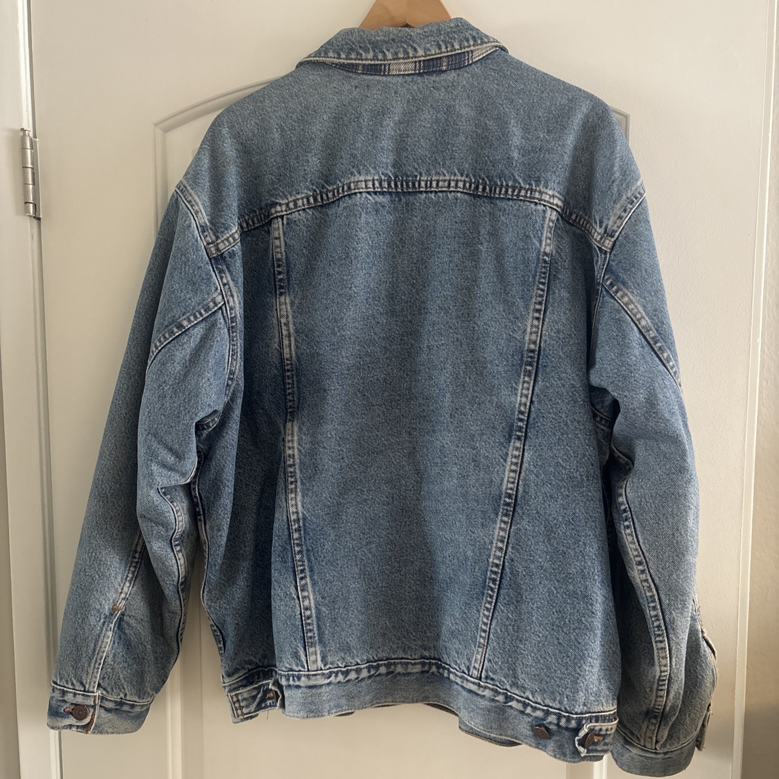 Vintage Levi's Trucker Jacket Blue Jean Denim Blanket Lined USA Made Mens Large thumbnail 5