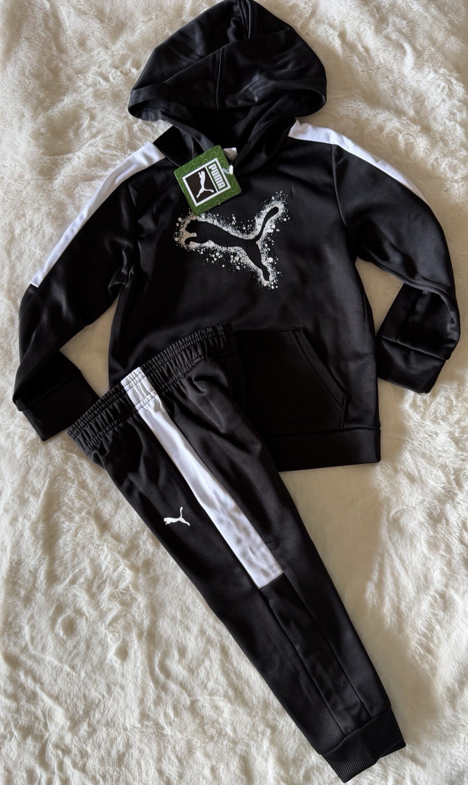 PUMA ATHLETICWEAR Toddler Boy's Fleece Hoodie &  Joggers Outfit, 2-Piece Set thumbnail 7