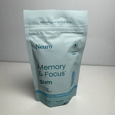 Neuro Memory & Focus Decaf Gum with Ginseng 90 pc, Neurogum, Sugar Free 05/27
