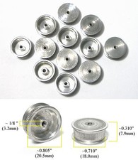 6pr 1960s TRADESHIP Japan 1/24 1/32 Slot Car ALUMINUM WHEELS 5/40 Threads 8x18mm