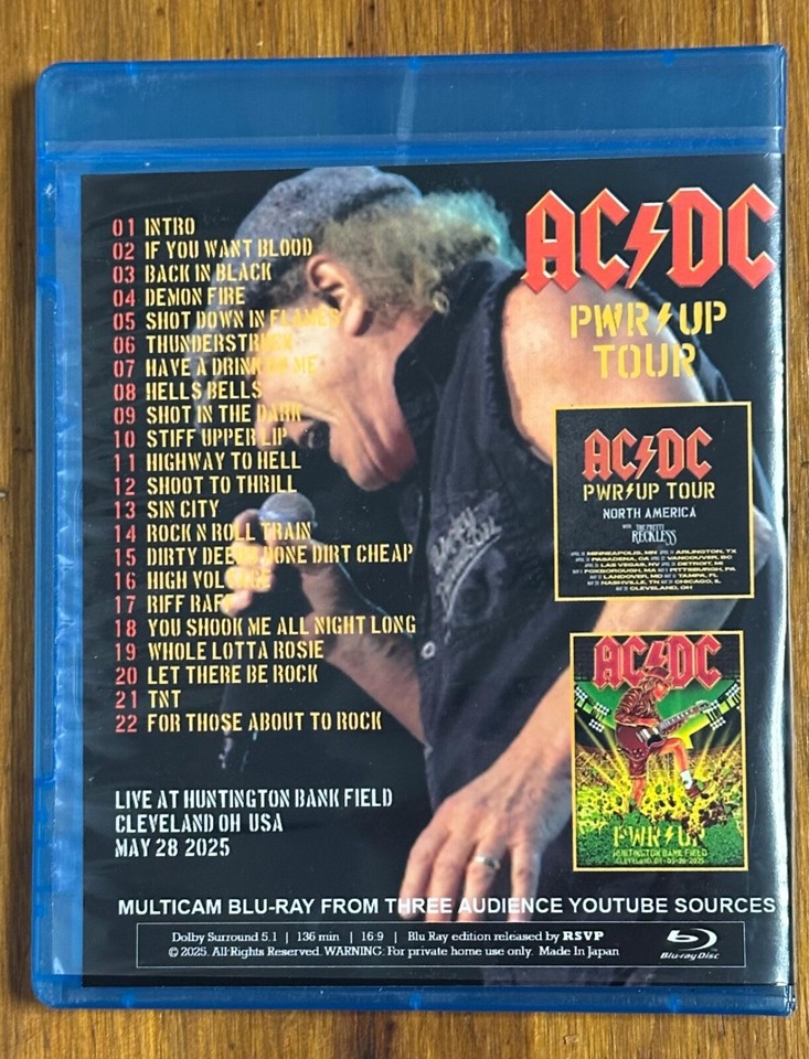 AC/DC - Cleveland, OH 2025 (Blu-Ray) LAST NIGHT! | eBay