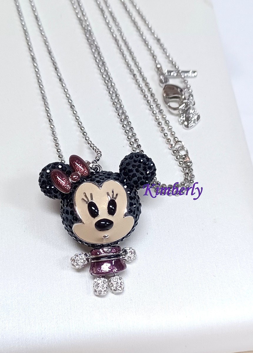 Swarovski 3D Minnie Mouse Long Pendant Disney Crystal Authentic
