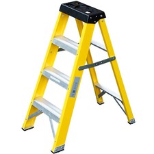 0.8m FIBREGLASS Swingback Step Ladders 4 Tread Professional Lightweight Steps
