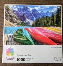 1000 Piece Puzzle Mountain Lake Boats