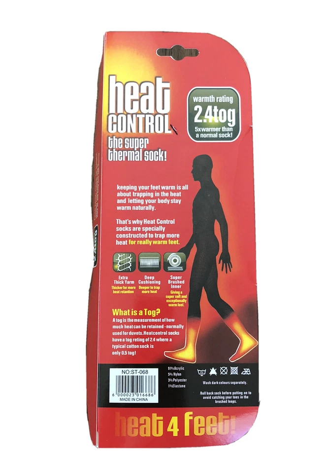 Calcetines térmicos gruesos clasificación de calor 2,4 Tog (gris carbón) EE. UU. para hombre talla: 7-12 Foto 2 de 2