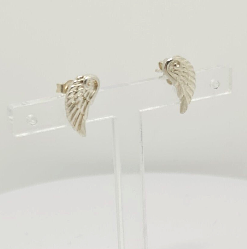 Gorgeous Solid Wing Shape Stud Earrings 925 Solid… - image 4