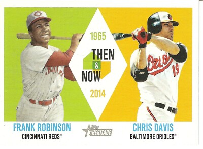 2014 TOPPS HERITAGE ROBINSON/DAVIS THEN & NOW BASEBALL CARD  TAN-RD