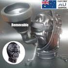 <!--F#f_0-->PU Leather Head Hood Gimp Mask Mouth Gag Funnel Sensory Deprivation Slave BDSM<!--F/-->