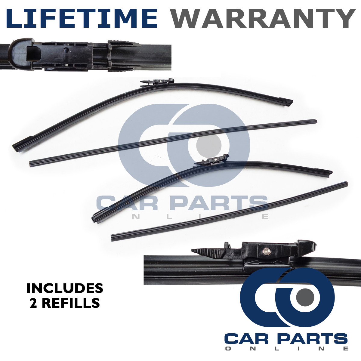 Coppia Spazzole Tergicristallo Anteriori Aero 24"+15" per Nissan Qashqai 2007 in Poi - Immagine 1
