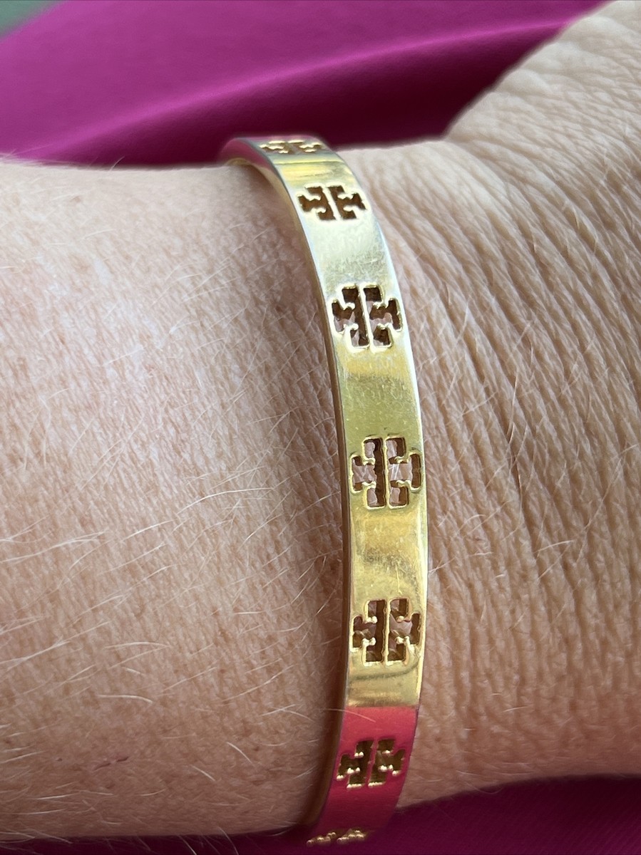 Tory Burch Pierced T Cuff Bracelet, Tory Gold Tone | eBay