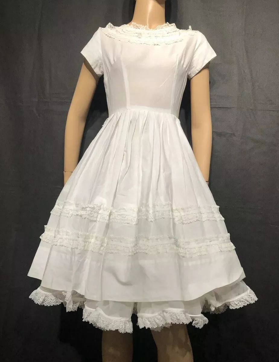 Vintage 50s white dress sales