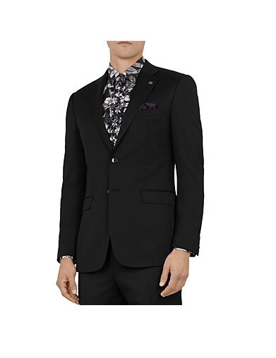 DEFCT Ted Baker Men Debonair ArcinaJ Plain Black Wool Suit Jacket