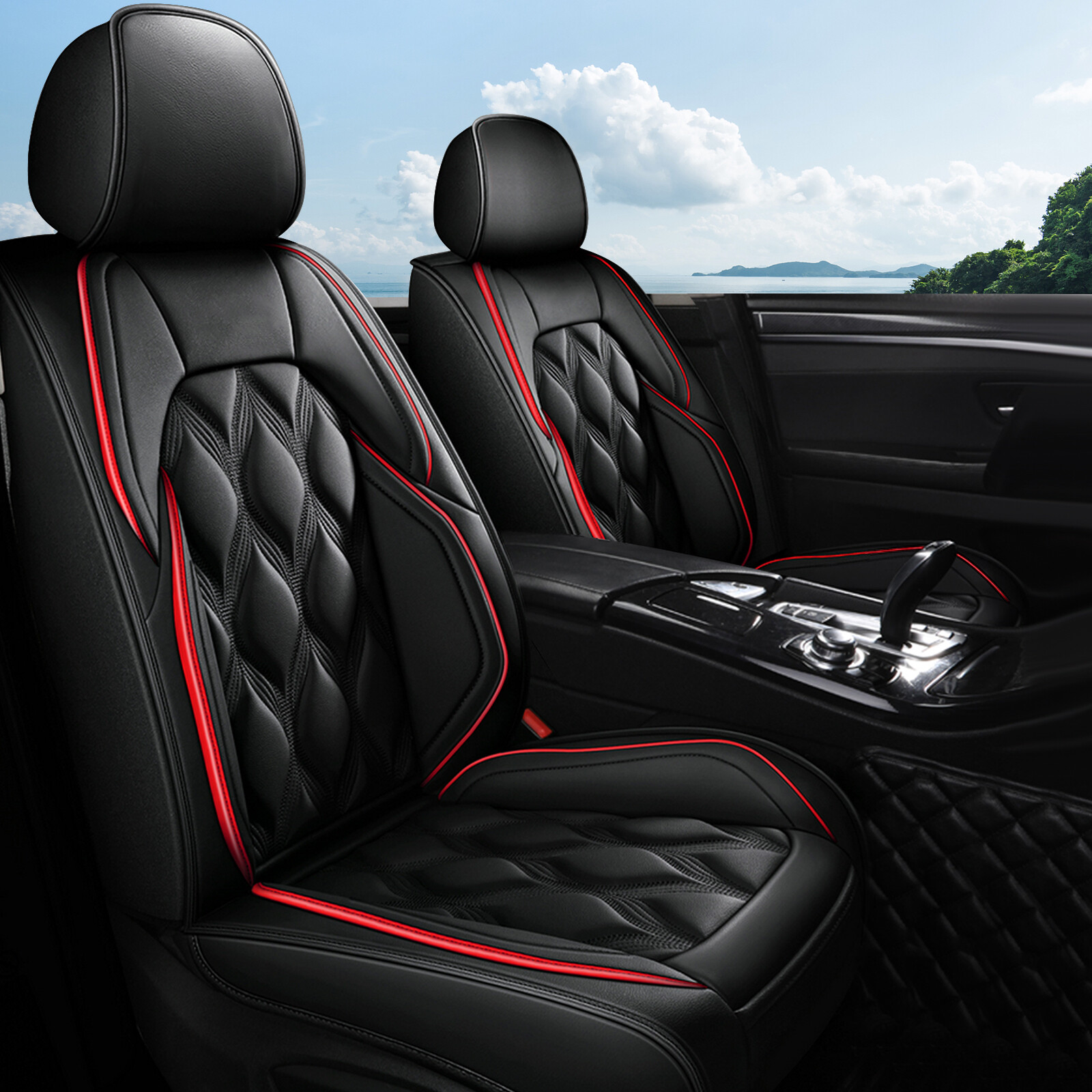 Luxury 5-Seat Covers Faux Leather Cushion Pad Full Set For Ford Fusion 2006-2020