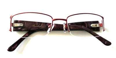 AMELIA E. 31-H1946 LEASIDE RED COLOR UNISEX HALF RIM EYEGLASSES FRAME 53-19-140