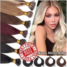 Nano Micro Loop Ring 100 Remy Human Hair Extensions Bead Links 1G/Pcs Full Head