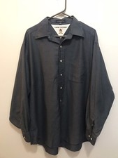 Tommy Hilfiger Men s Dress Shirt Size 17 34-35 Gray Long Sleeve Button Front