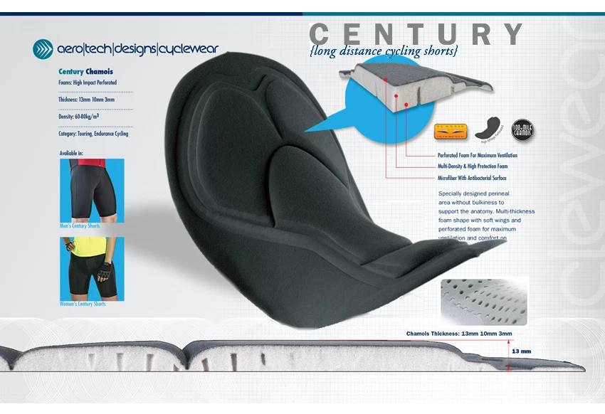 Women's Black Century Long Distance Padded Cycling Shorts | Made in the USA - Image 2 of 4