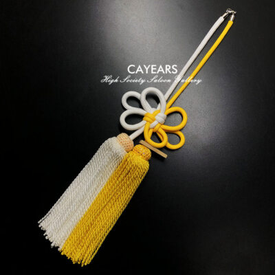 JDM Junction Produces White Yellow Mixtz Jp Kiku Knot Car Rearview