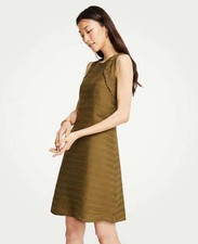 Ann Taylor - Size 18 Olive Sprig Green Crochet Trim Shift Dress $139.00 (U205)